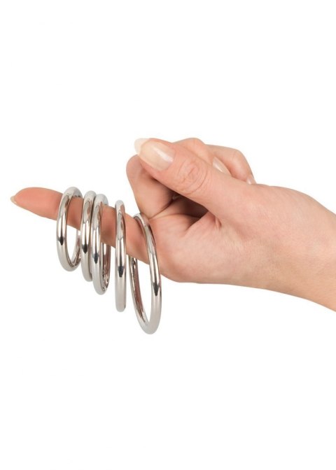 Zestaw 5 pierścień na penisa metalowy stalowy Bad Kitty