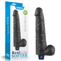 10.5" REAL SOFTEE Rechargeable TPE Vibrating Dildo(Black) Lovetoy