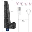10" REAL SOFTEE Rechargeable TPE Vibrating Dildo(Black) Lovetoy