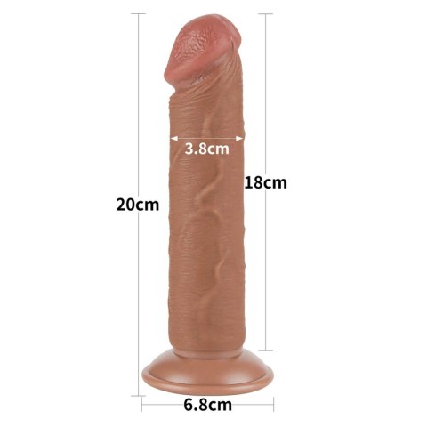 8'' Sliding Skin Dual Layer Dong Brown Lovetoy
