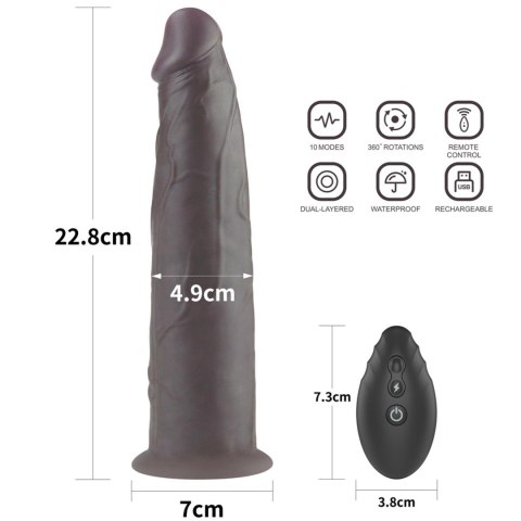 9.0'' Dual Layered Platinum Silicone Rotator Lovetoy