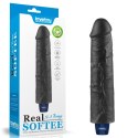 9.5" REAL SOFTEE Rechargeable TPE Vibrating Dildo(Black Lovetoy