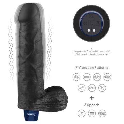 9" REAL SOFTEE Rechargeable TPE Vibrating Dildo(Black) Lovetoy
