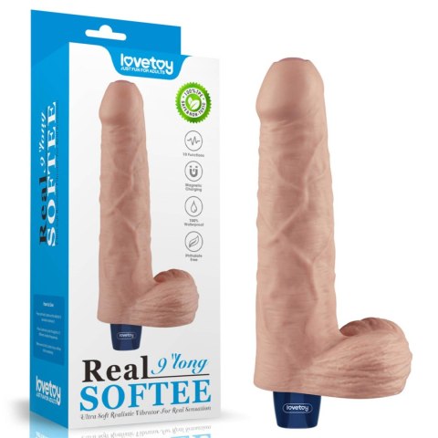 9" REAL SOFTEE Rechargeable TPE Vibrating Dildo(Flesh) Lovetoy
