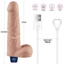 9" REAL SOFTEE Rechargeable TPE Vibrating Dildo(Flesh) Lovetoy