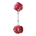 BONDAGE LOVE LEATHER HANDCUFFS CRUSHIOUS RED Crushious