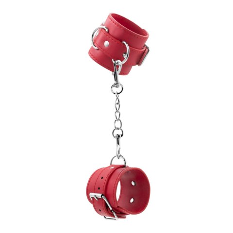 BONDAGE LOVE LEATHER HANDCUFFS CRUSHIOUS RED Crushious