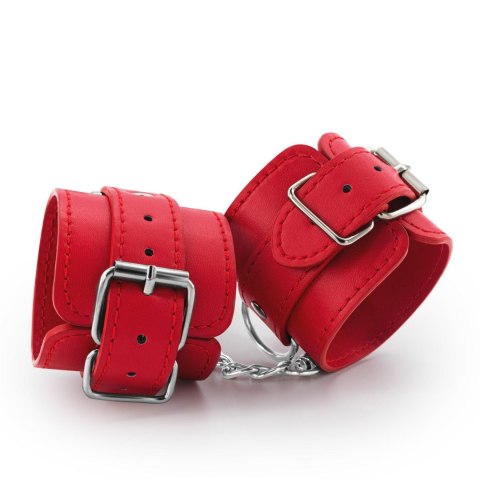 BONDAGE LOVE LEATHER HANDCUFFS CRUSHIOUS RED Crushious