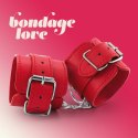 BONDAGE LOVE LEATHER HANDCUFFS CRUSHIOUS RED Crushious