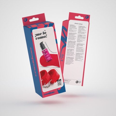 CRUSHIOUS ME LO COMO VELCRO HANDCUFFS SET + SATIN BLINDFOLD AND STRAWBERRY KISSABLE LUBRICANT CRUSHIOUS Crushious