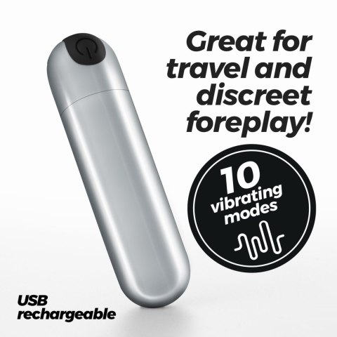 CRUSHIOUS IMOAN RECHARGEABLE VIBRATING BULLET SILVER Crushious