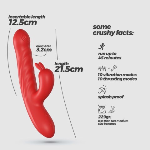 CRUSHIOUS LAPIN THRUSTING RABBIT VIBRATOR RED Crushious
