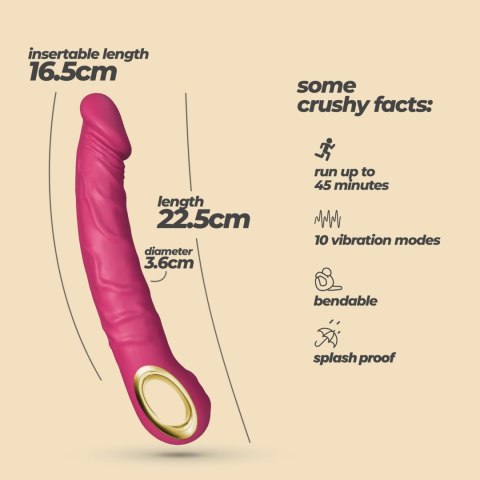CRUSHIOUS MAGNUS BEND FLEXIBLE VIBRATOR PINK Crushious
