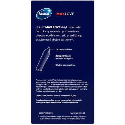 UNIMIL BOX 12 MAX LOVE TIME CONTROL Unimil