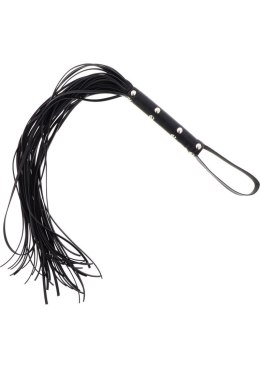 Long Studded Flogger Whip Black Hidden Desire