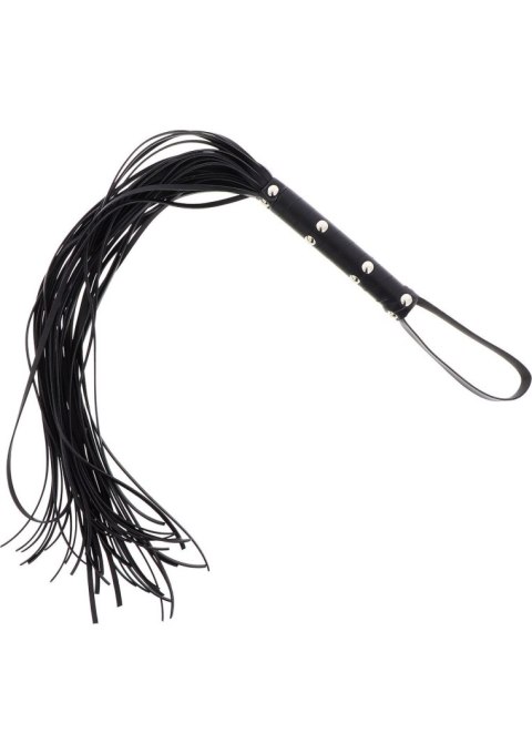 Long Studded Flogger Whip Black Hidden Desire