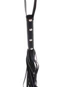Long Studded Flogger Whip Black Hidden Desire