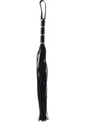 Long Studded Flogger Whip Black Hidden Desire