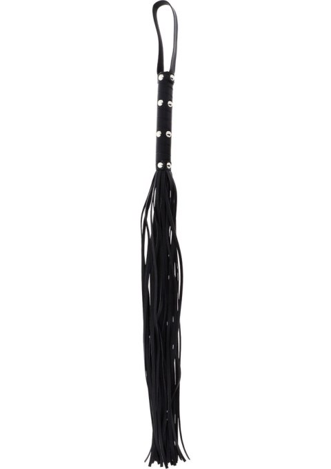Long Studded Flogger Whip Black Hidden Desire