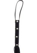 Long Studded Flogger Whip Black Hidden Desire