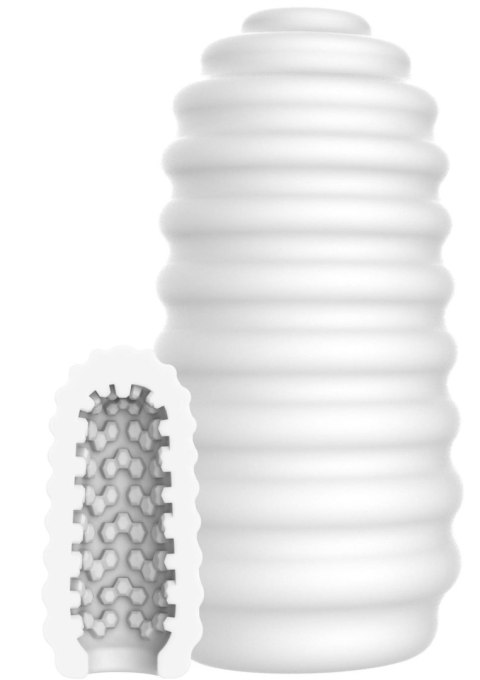 Medium Masturbator Ribs White TOYJOY
