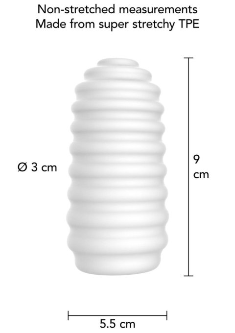 Medium Masturbator Ribs White TOYJOY