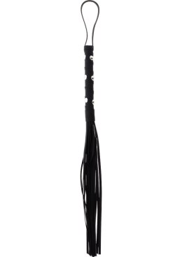 Short Studded Flogger Whip Black Hidden Desire