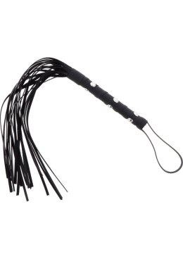 Short Studded Flogger Whip Black Hidden Desire