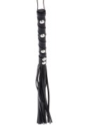 Short Studded Flogger Whip Black Hidden Desire