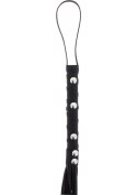 Short Studded Flogger Whip Black Hidden Desire