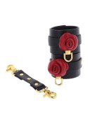 Wild Roses Ankle Cuffs Black Taboom