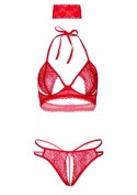 3PC Bra, Panty and Blindfold Red Daring Intimates