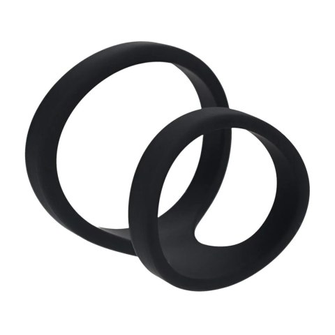 2 Loop Silicone Cockring - Black Levelz by Shots