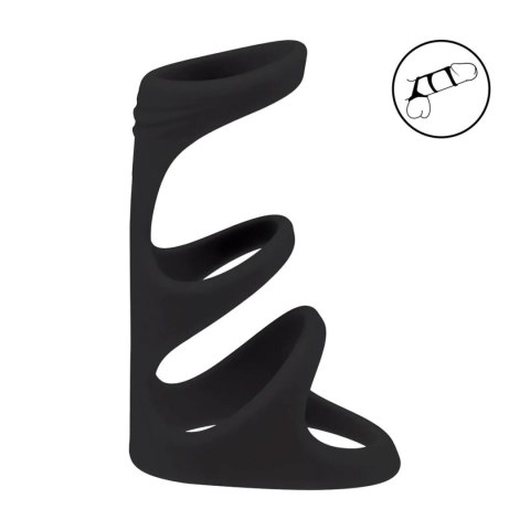 3 Loop Silicone Cockring - Black Levelz by Shots