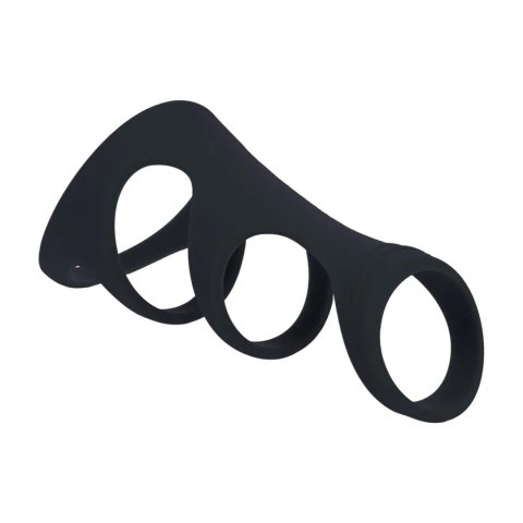 3 Loop Silicone Cockring - Black Levelz by Shots