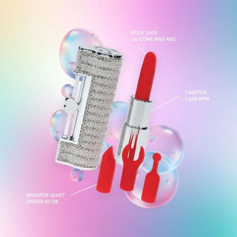 Angel - Lipstick Vibrator with 4 Attachments - Clear Loveline