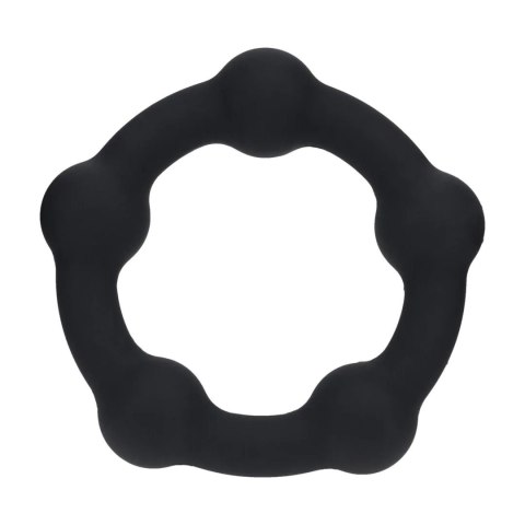 Beaded Silicone Cockring - M - 35mm - Black Levelz by Shots