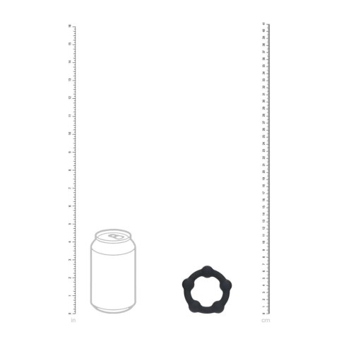 Beaded Silicone Cockring - M - 35mm - Black Levelz by Shots