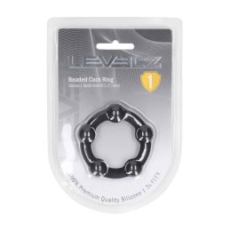 Beaded Silicone Cockring - S - 30mm - Black Levelz by Shots