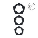 Beaded Silicone Cockring Set of 3 - S/M/L - Black Levelz by Shots