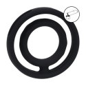 Classic Grooved Silicone Cock and Ball Ring - Black Levelz by Shots