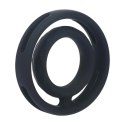 Classic Grooved Silicone Cock and Ball Ring - Black Levelz by Shots