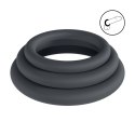 Classic Silicone Cockring Set of 3 - L/XL/XXL - Black Levelz by Shots