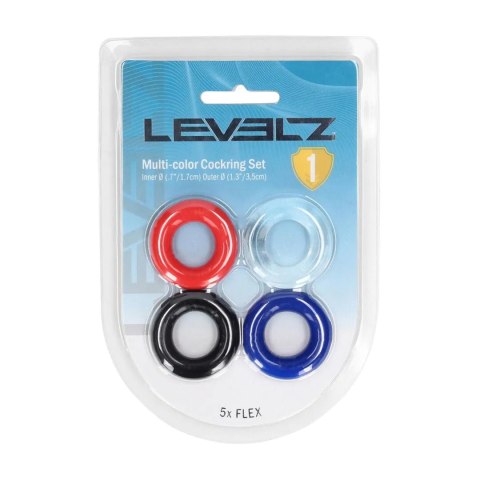 Cockring Set of 4 - Multicolor Levelz