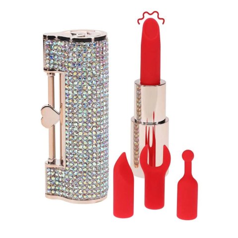 Diamond - Lipstick Vibrator with 4 Attachments - Iridescent Loveline