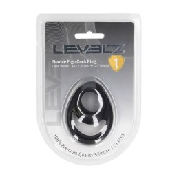 Double Ergo Silicone Cockring - Black Levelz by Shots