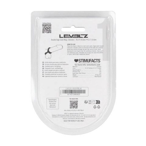 Double Ergo Silicone Cockring - Black Levelz by Shots