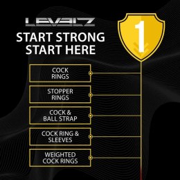 Double Liquid Silicone Cock and Ball Ring - Black Levelz by Shots
