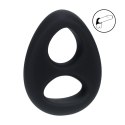 Double Liquid Silicone Cock and Ball Ring - Black Levelz by Shots