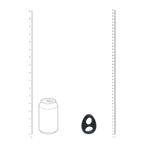 Double Liquid Silicone Cock and Ball Ring - Black Levelz by Shots
